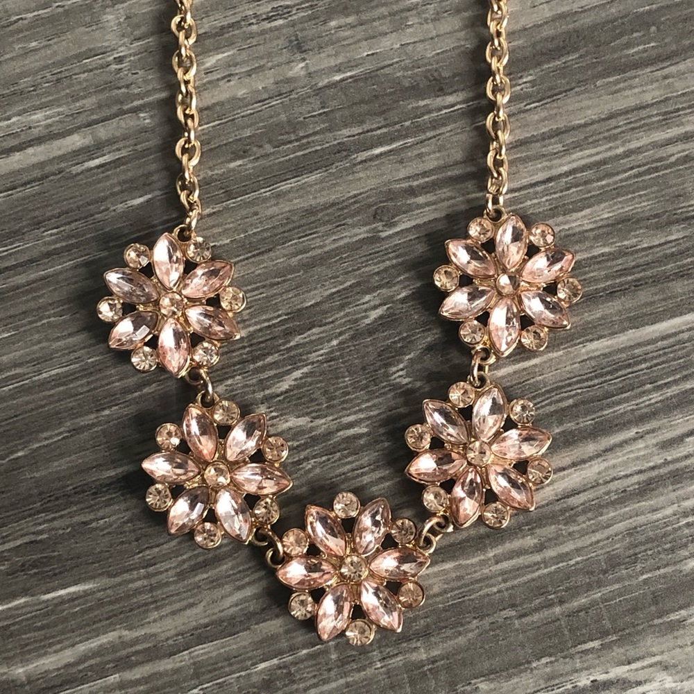 Pink Flower Statement Necklace